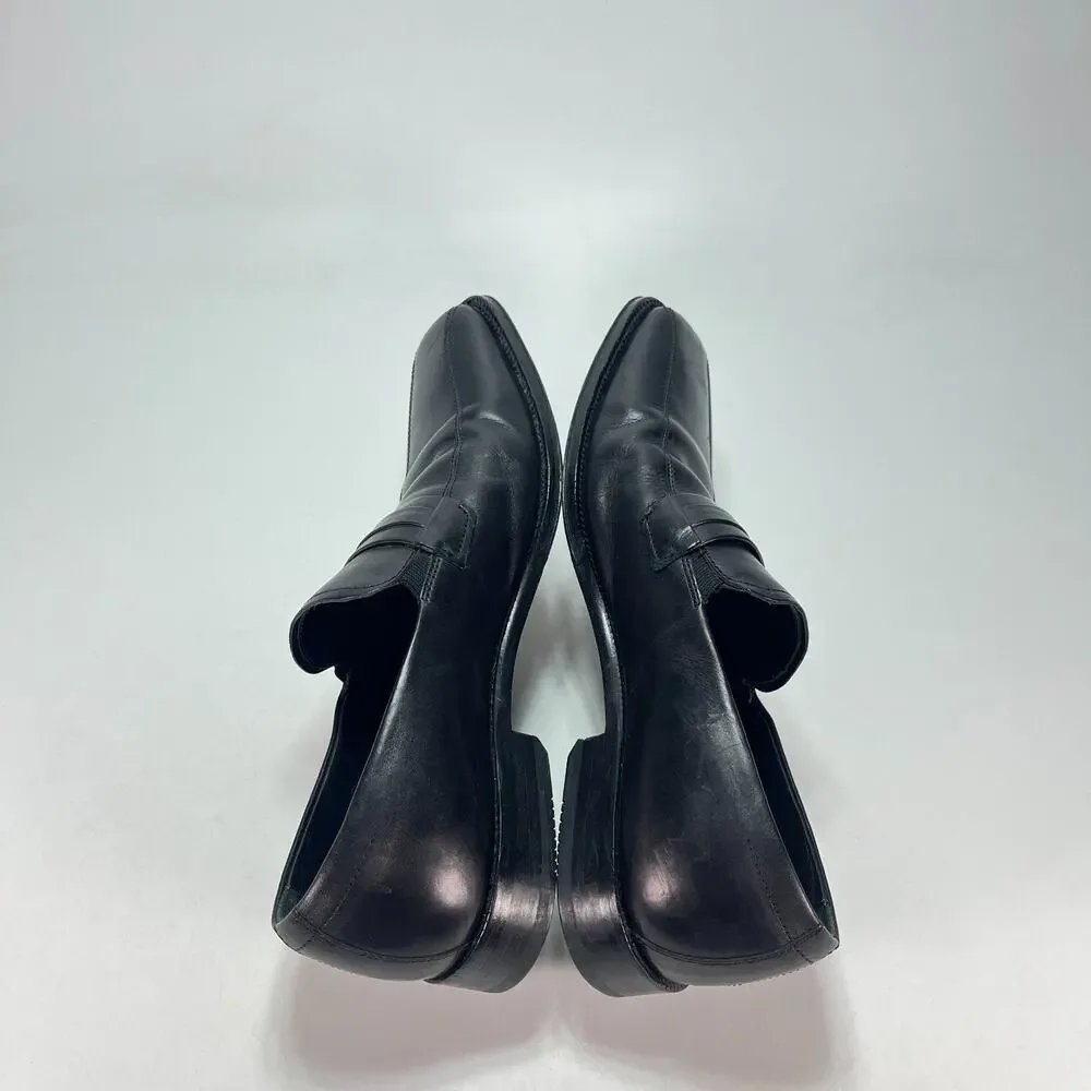 BOSS Hugo Boss Black Leather Penny Loafers Casual Shoes 10710 Men's Size 9.5